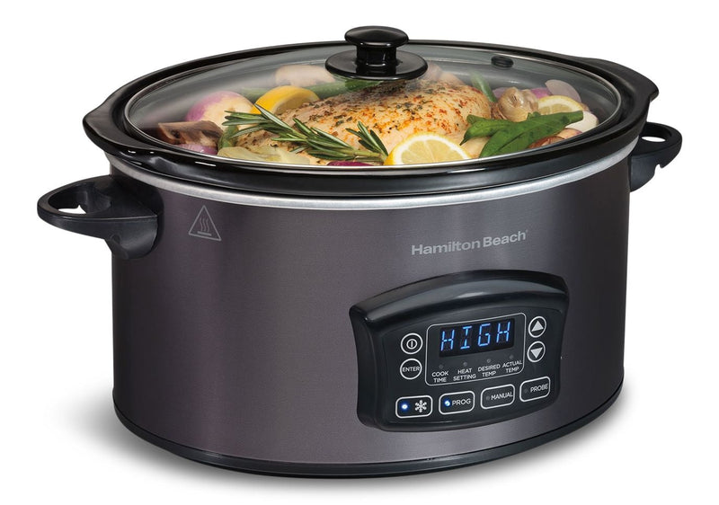Programmable Defrost Slow Cooker, Black, 6-qt Z3707