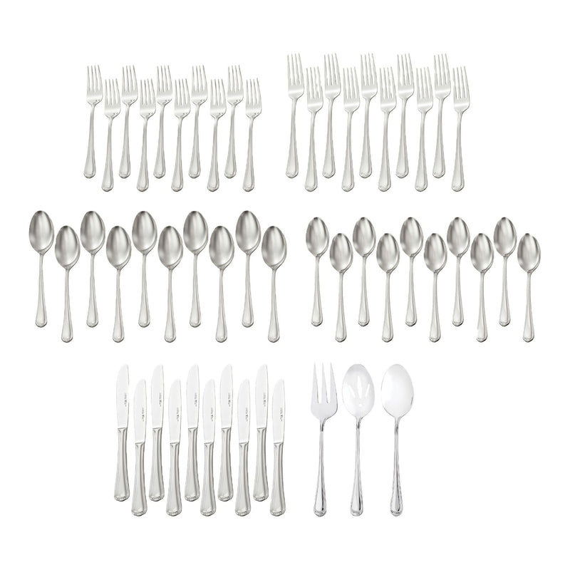 Metrona Flatware Set, Serves 10, 53-pc, Dishwasher Safe A9784