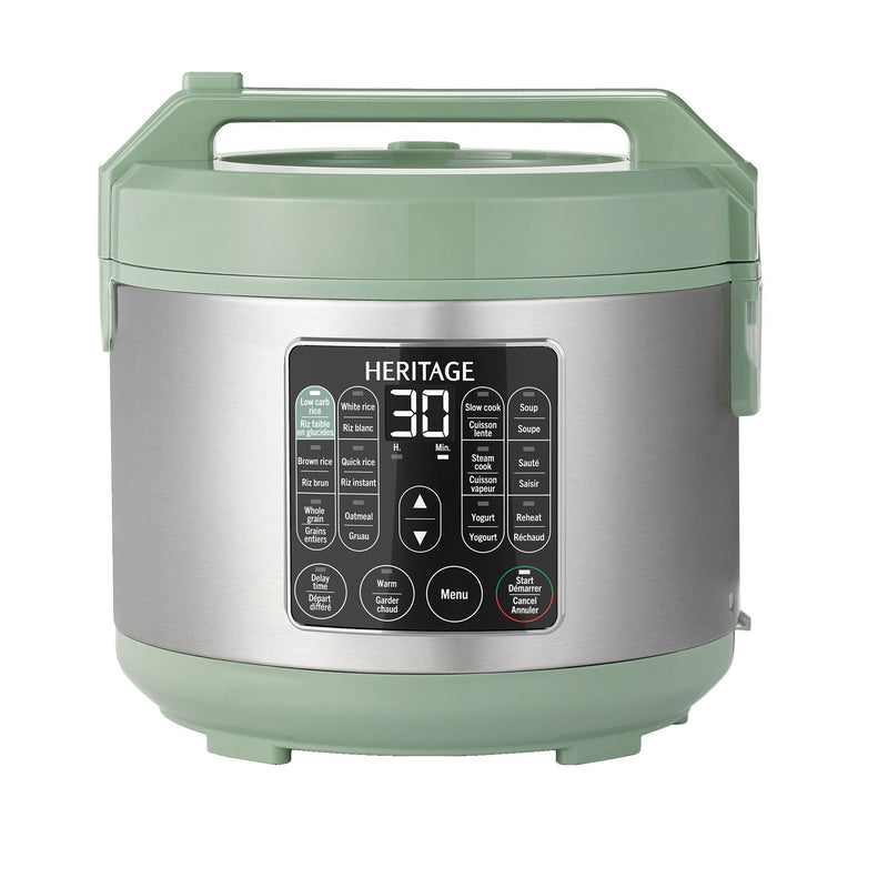 Digital Programmable Rice & Grain Cooker with 13 Pre-Set Cooking Functions, Includes Steamer, 16-Cups A6690