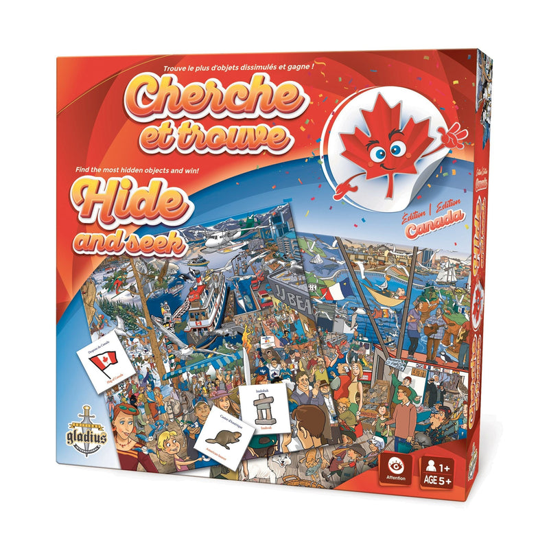 Hide and Seek Family Board Game, Canada-Edition, Bilingual, Ages 5+ S0897