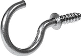 Steel Vinyl Mug Cup Hooks, Screw-In, Nickel-Plated, 7/8-in, 8-pk