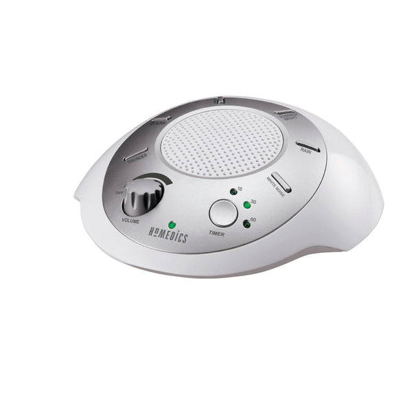 SoundSpa Battery-Operated Portable White Noise Sleep Sound Machine with Auto-Off Timer, White K9634