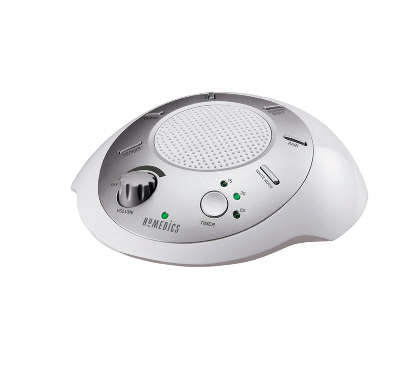 SoundSpa Battery-Operated Portable White Noise Sleep Sound Machine with Auto-Off Timer, White K9634