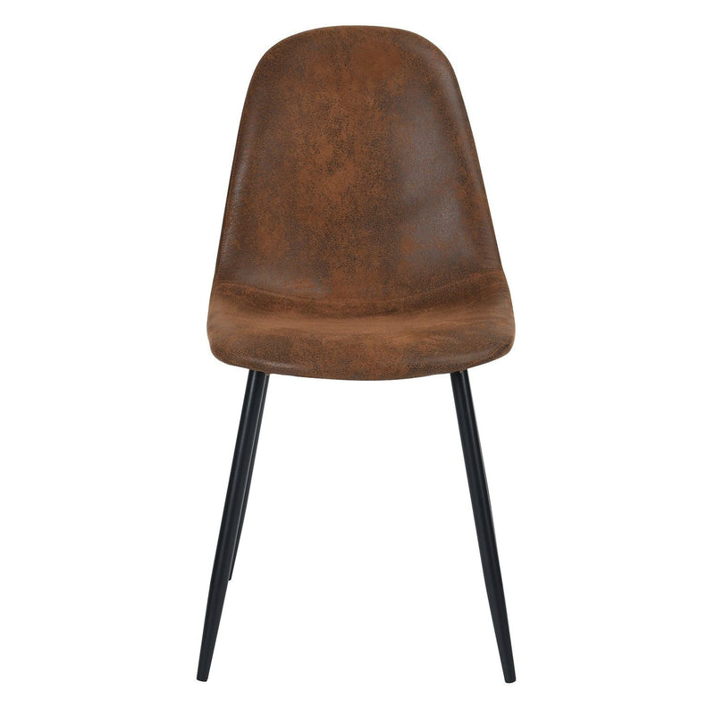 Mid-Century Dining Chairs, Brown Suede, 4-pk P9544