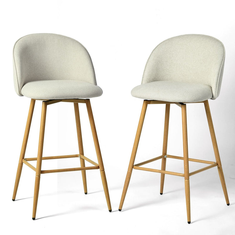 Modern Swivel Bar Stools, Beige, 2-pk U3376