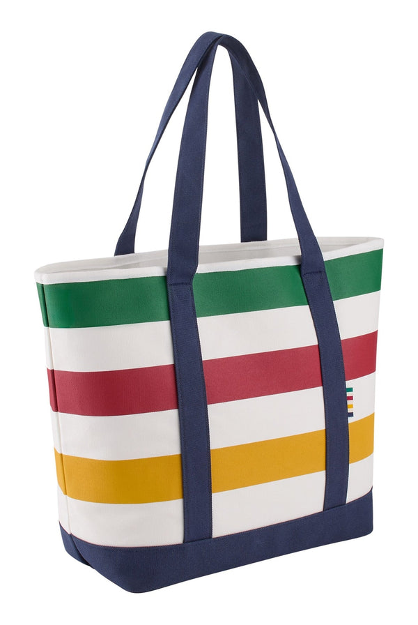 Stripes Signature Canvas Tote Bag, 7.5-in, Navy X3804