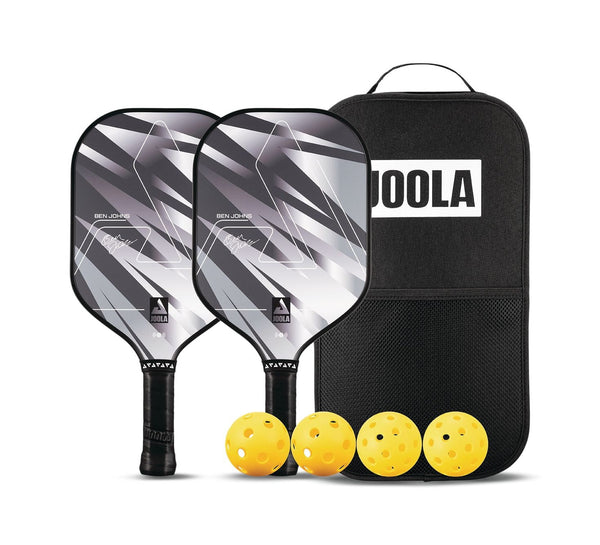 Silver Lightning 10mm Pickleball Paddle & Indoor/Outdoor Ball Set, Black Z3962