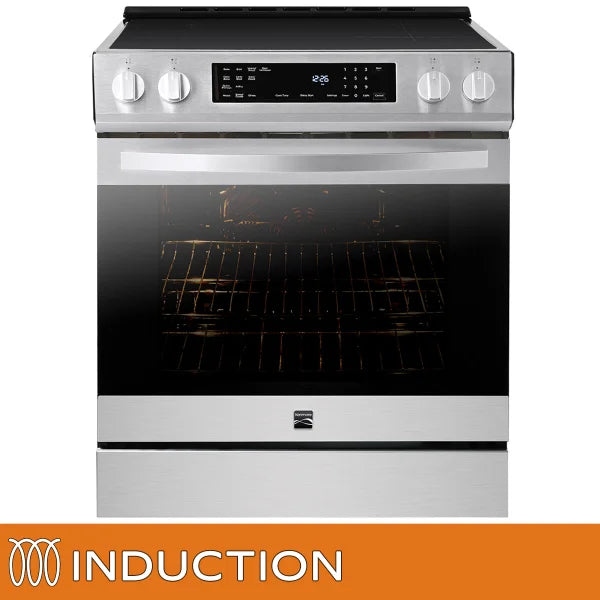30 in. 5 cu ft. Stainless Steel Digital Control Induction Range with True Convection and Air Fry E8621