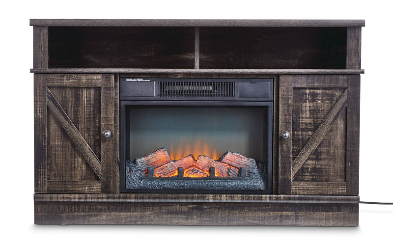 Media Electric Fireplace TV Stand, 44.5-in, 1500W, Brown T1919