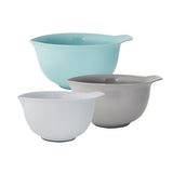 Plastic Mixing Bowl Set with Non-Slip Base, Assorted Sizes, 3-pc