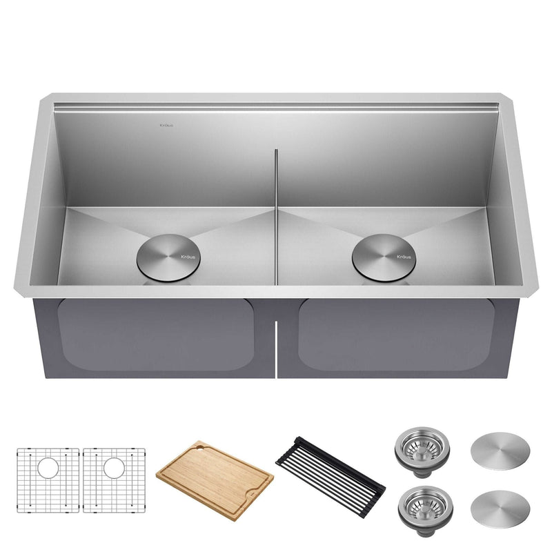 Kore Undermount Stainless Steel Single Bowl Kitchen Sink with Add-Ons, 33x19x11-in L7631