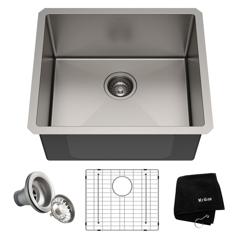 Standard PRO Undermount Stainless Steel Single Bowl Kitchen Sink, 21x18x10-in Y6794