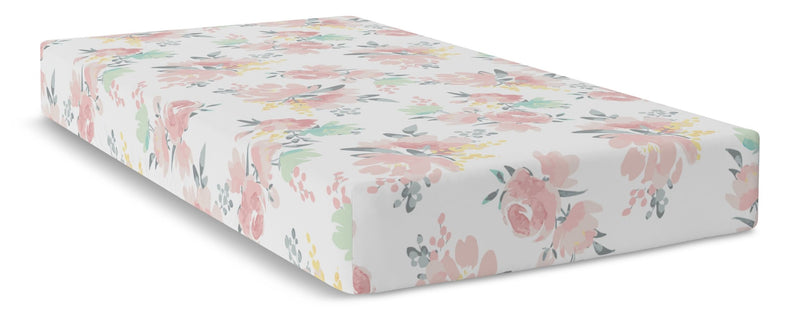 Fitted Percale Crib Sheet, Watercolour Blooms H9981