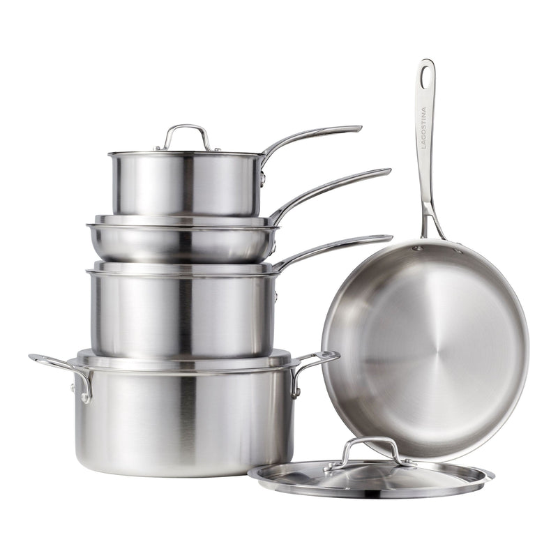 3-Ply Commercial Clad Cookware Set, 10-pc I8695