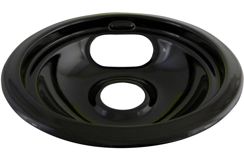 62243 Porcelain Stove Drip Pan with Trim Ring, Dishwasher Safe, Black, 6-in C5789