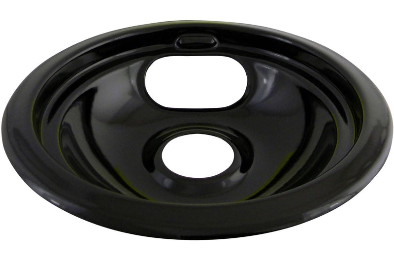 62244 Porcelain Stove Drip Pan with Trim Ring, Dishwasher Safe, Black, 8-in I7458