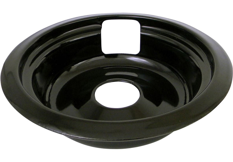 62489 Universal Porcelain Stove Deep-Draw Drip Pan with Trim Ring, Black, 6-in C3084