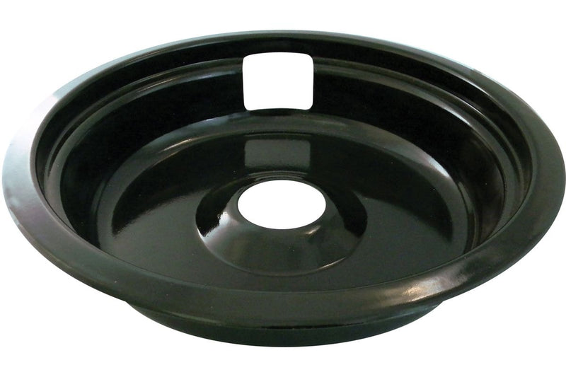 62490 Universal Porcelain Stove Deep-Draw Drip Pan with Trim Ring, Black, 8-in Z0311