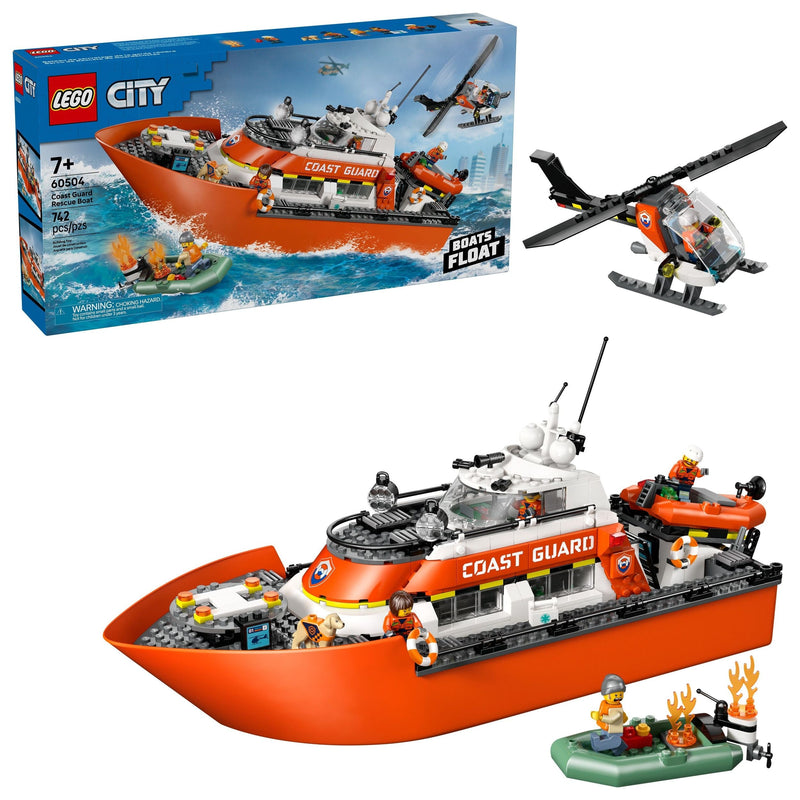 City Coast Guard Rescue Boat & Helicopter Building Set - 60504, 742-pcs, Ages 7+ X3371