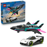 City Jet Vs. Car Building Set - 60480, 259-pcs, Ages 6+