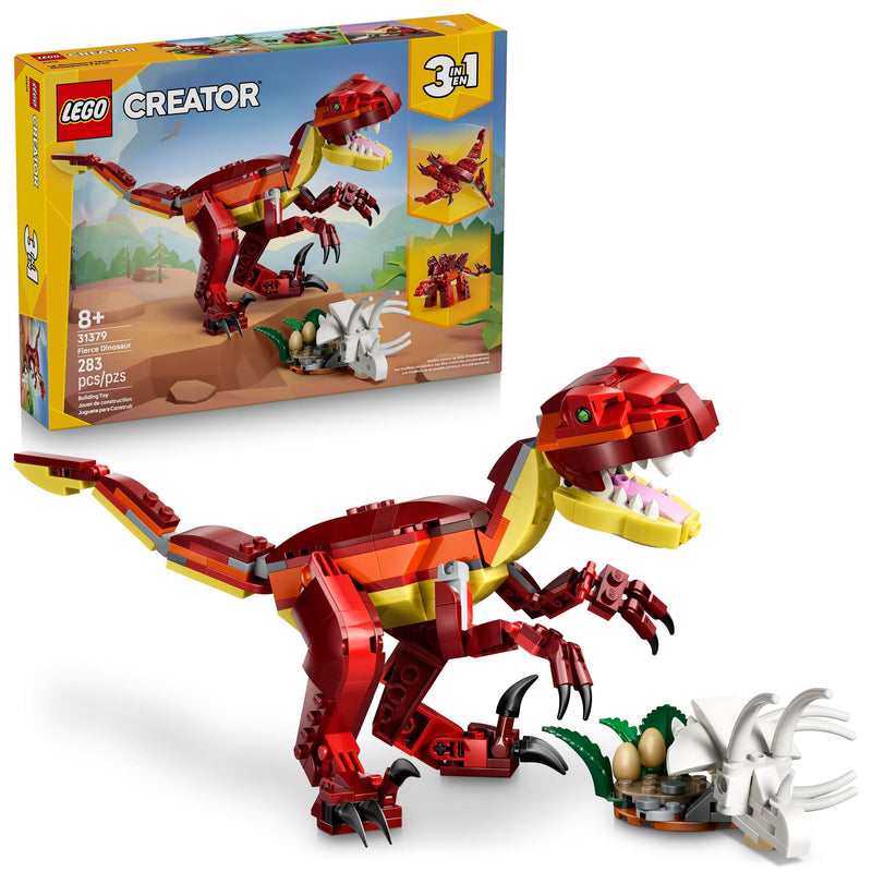Creator 3-in-1 Fierce Dinosaur Toy Building Set - 31379, 283-pcs, Ages 8+ F6865