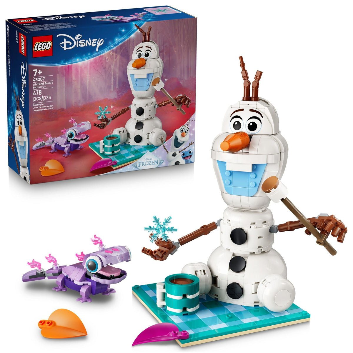 Frozen Olaf & Bruni’s Picnic Fun Toy Building Set - 43287, 478-pcs, Ages 7+