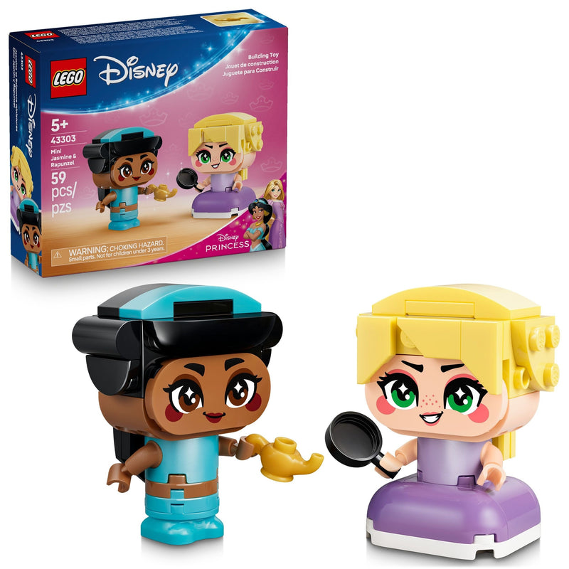 Princess Mini Jasmine & Rapunzel Toy Building Set - 43303, 59-pcs, Ages 5+ W7799