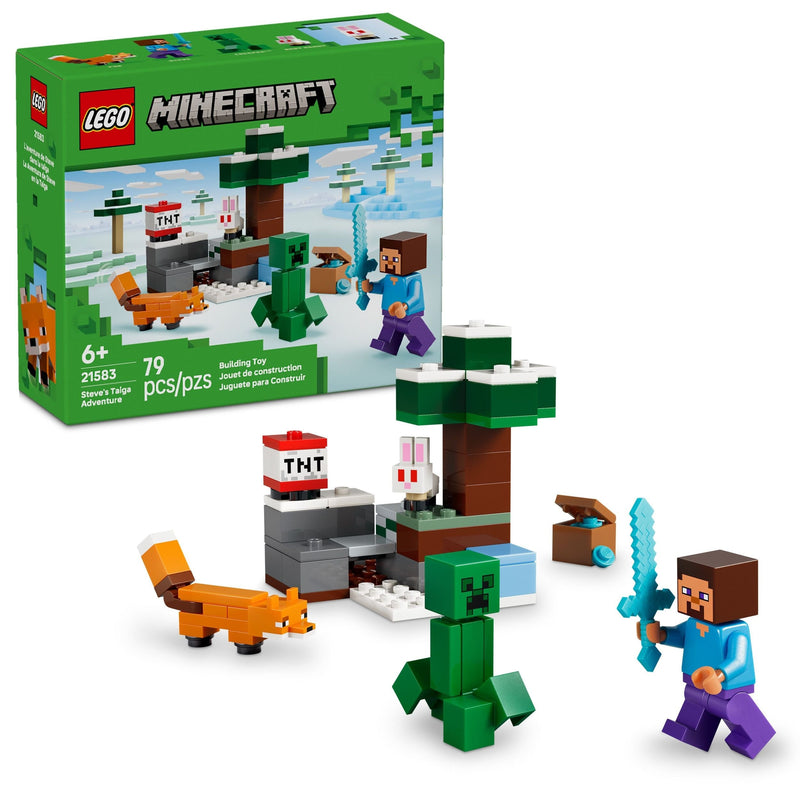 Steve’s Taiga Adventure Toy Building Set - 21583, 79-pcs, Ages 6+ E4272