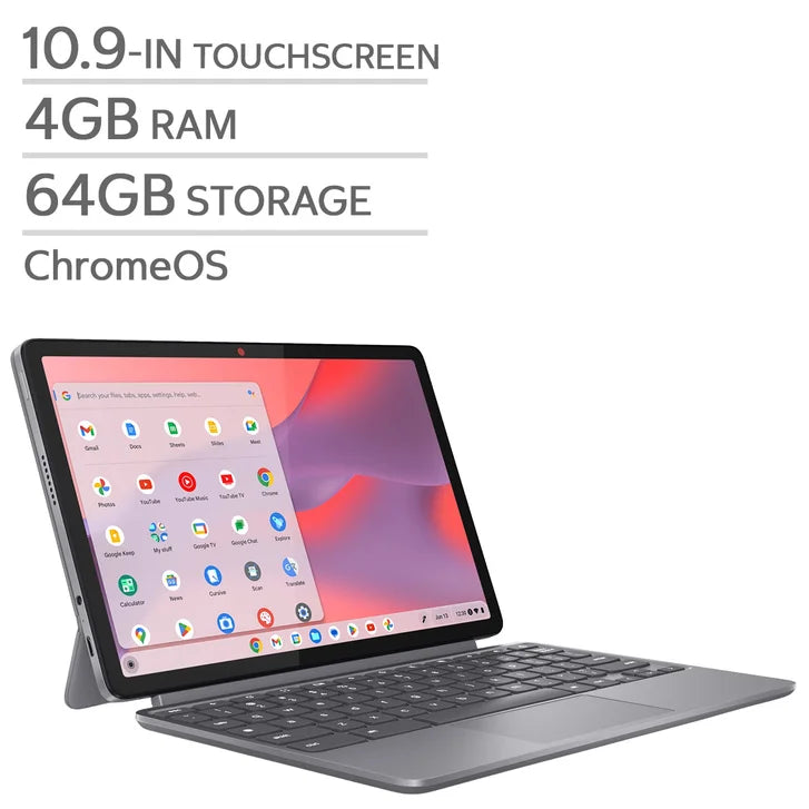 Lenovo Duet 10.9-in 2-in-1 Touchscreen Chromebook Bundle, MediaTek Kompanio 838, 4GB RAM, 64GB Storage G674