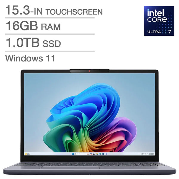 Lenovo IdeaPad Slim 3i Copilot+ PC 15.3-in. Touchscreen Laptop, Intel Core Ultra 7 355 - 16GB RAM, 1TB SSD E4307