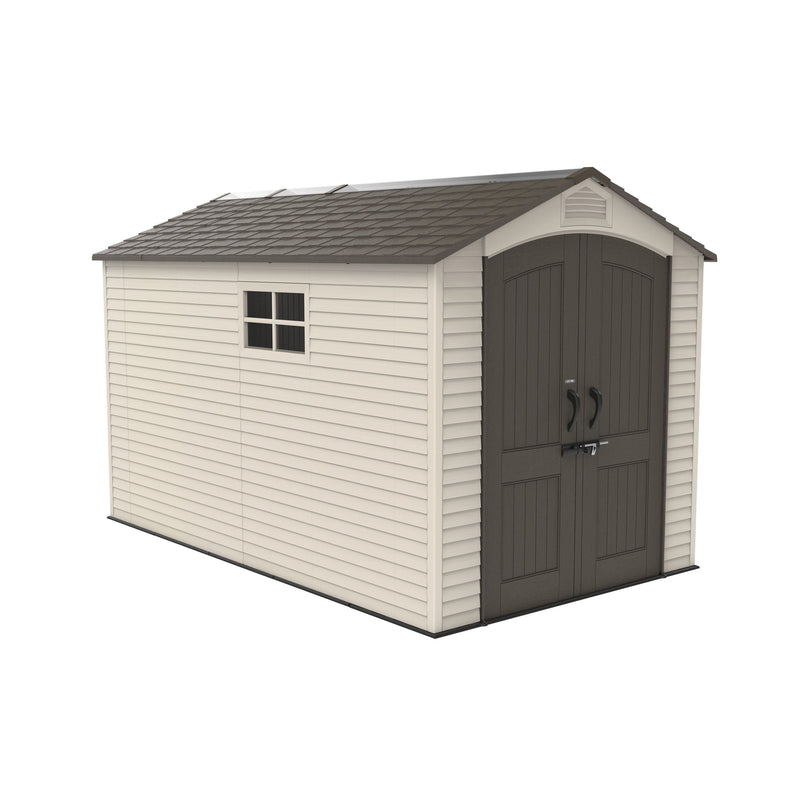 Lockable Steel Shed, Beige, 7 x 12 -ft Y8466
