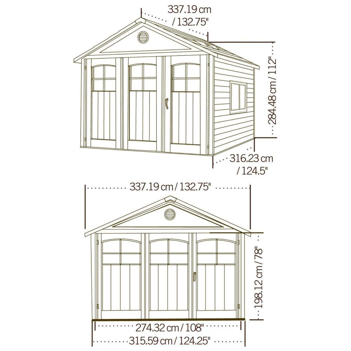 Outdoor Storage Shed, 11-ft x 11-ft