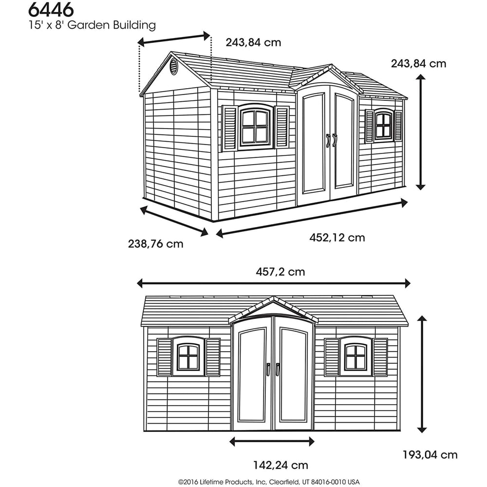 Outdoor Storage Shed with Windows, 8-ft x 15-ft