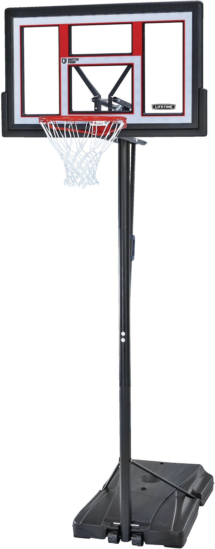 Portable Adjustable Basketball Backboard, Hoop & Net System, 50-in H3965
