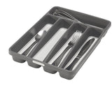 Madesmart Mini 5-Compartment Cutlery & Kitchen Utensil Drawer Organizer Tray/Holder, Grey