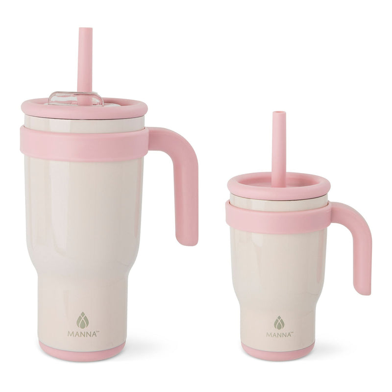 Oslo Mommy & Me Matching Duo Stainless Steel Tumbler Set, Includes 14-oz & 30-oz, Various Colours, 2-pk P5904