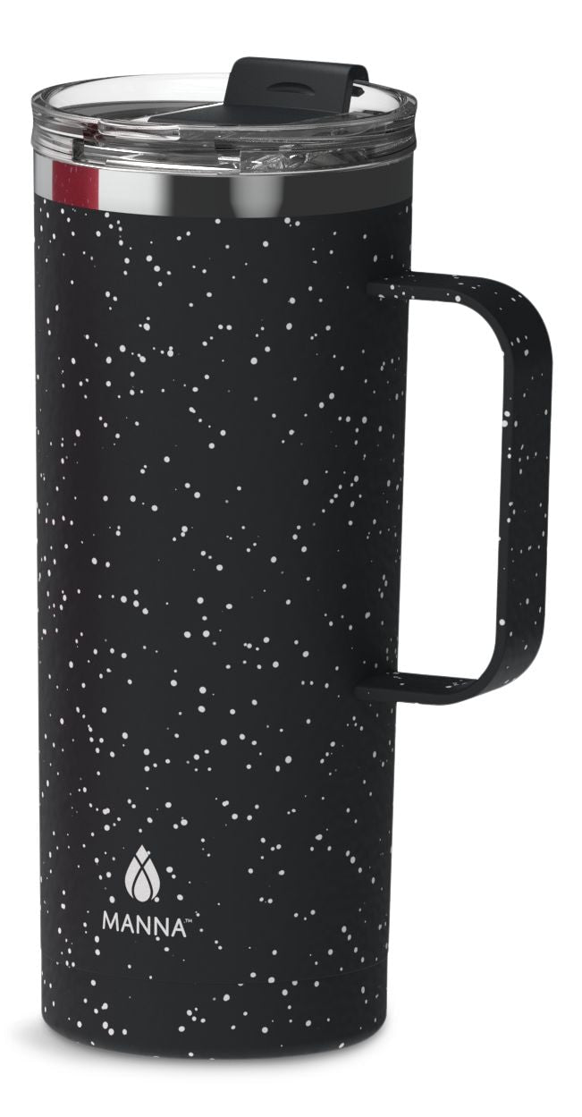Tahoe Insulated Stainless Steel Mug with Leakproof Lid, Speckled Black, 591-mL K9763