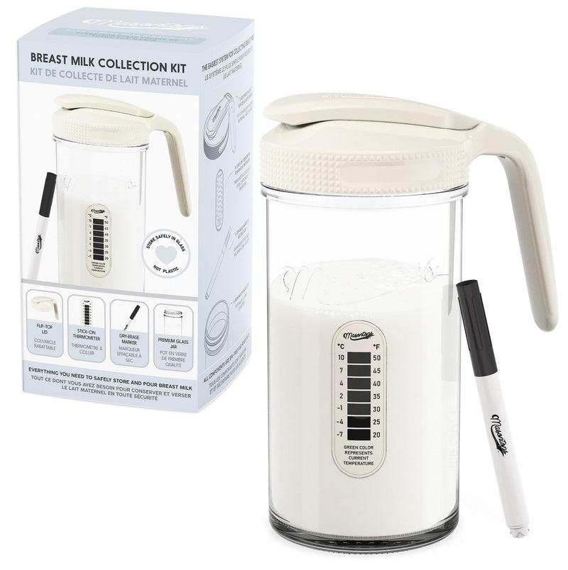Mason Jar Breast Milk Storage, Wide Mouth, Cream C0964