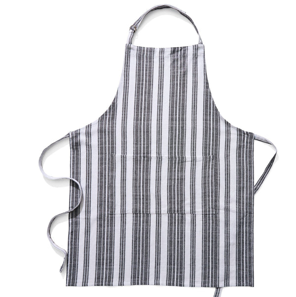 Adjustable Stripped Apron for Cooking, Black & White, One Size N6466