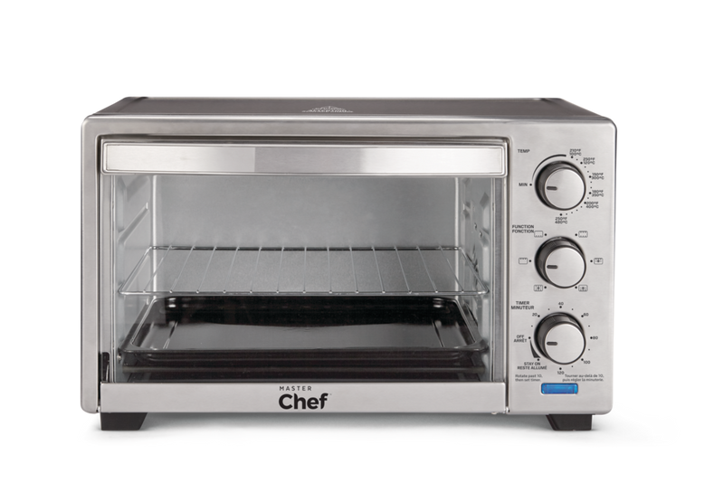 Convection Toaster Oven with 4 Functions, Stainless Steel, Black, 6-Slices V1687