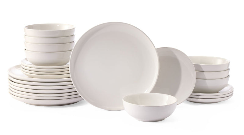 Essential Coupe Stoneware Dinnerware Set, Serves 8, 24-pc, Bright White M2253