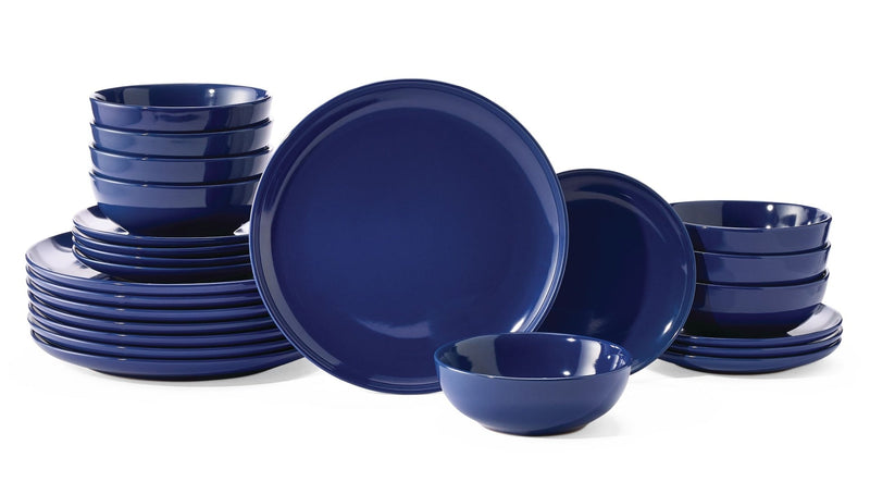 Essential Coupe Stoneware Dinnerware Set, Serves 8, 24-pc, Sodalite Blue W4817
