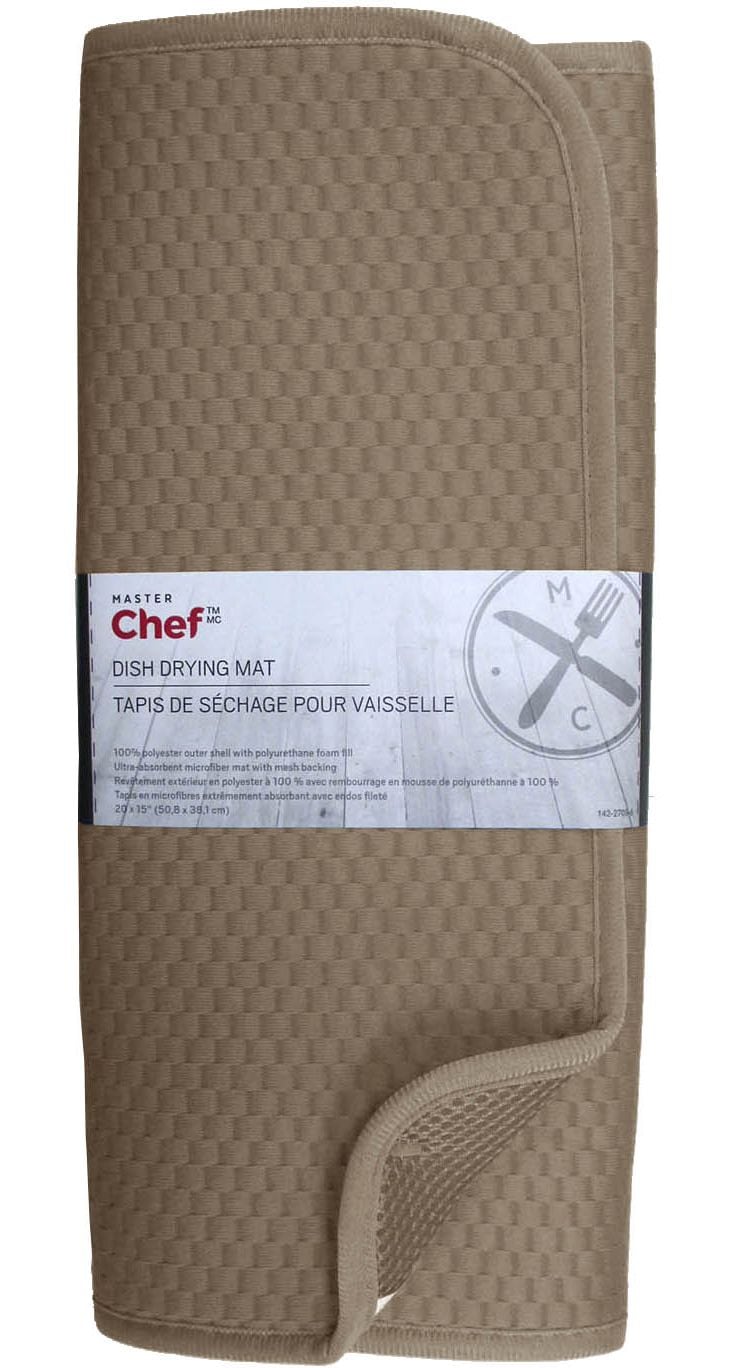 Microfiber Dish Drying Mat, Reversible, 15-in x 20-in, Mushroom A8747