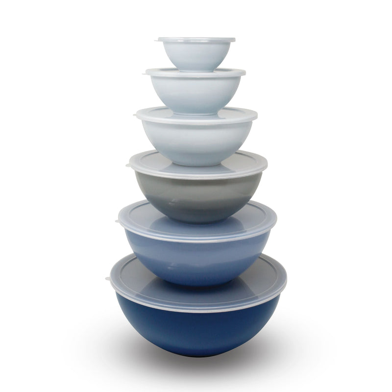 Mixing Bowl Set with Lids, Blue, 12-pc H6896