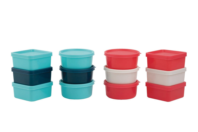 Stackable Mini Plastic Food Storage Container Set, 12 Count V7834