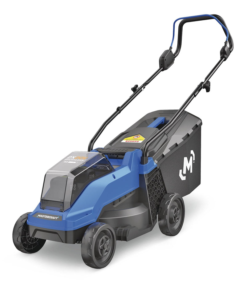 2 x 20V Cordless 14-in Brushless Push Lawn Mower Kit with 2 4 Ah Batteries and Charger G8057