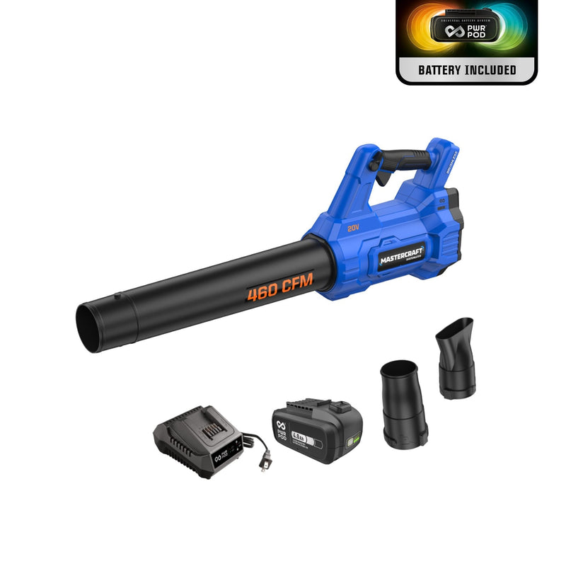 20V Cordless 460 CFM Brushless Leaf Blower Kit with 4 Ah Battery and Charger B7859