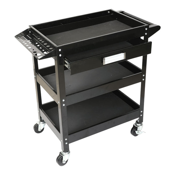 3-Tier Work Cart with Swivel Casters, 250-lb H5799