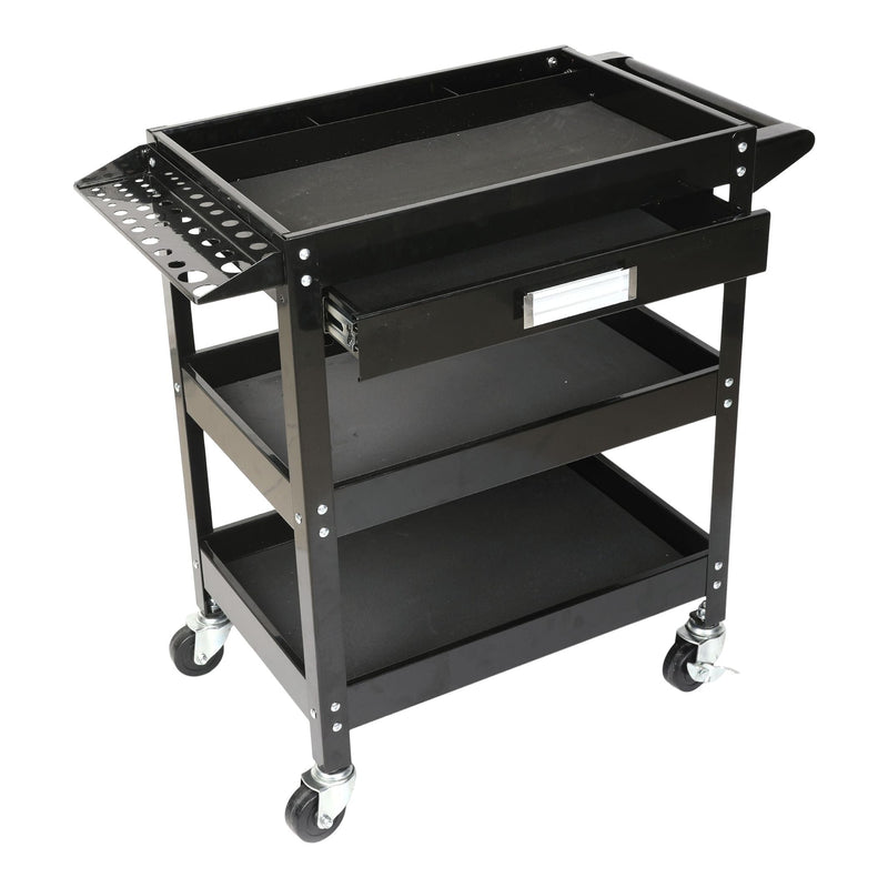 3-Tier Work Cart with Swivel Casters, 250-lb H5799