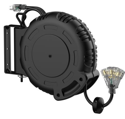 40-ft Retractable Black Extension Cord Reel with Swivel Mount Q4525